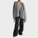 Geneviève | Cardigan oversized brossé taupe