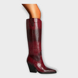 Bottes avec design crocodile et talons élégants