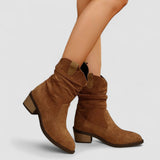 Patricia | Bottines Western Daim Talon Bloc Bottes