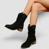 Patricia | Bottines Western Daim Talon Bloc Bottes