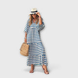 Robe Maxi Géométrique Élégante