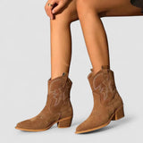Josiane | Bottines Western Brodées Chelsea Boots