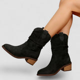 Patricia | Bottines Western Daim Talon Bloc Bottes