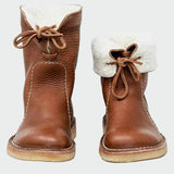 Bottines en cuir imperméables avec doublure en laine