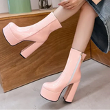Carina - Bottes avec super haut plateau pour charme et confiance en soi