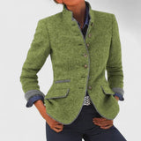 Catherine | Veste à col montant prune