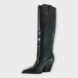Bottes avec design crocodile et talons élégants