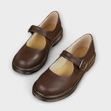 Chaussures Mary Jane Vintage pour Femmes – Chaussures en Cuir Classiques avec Bride & Semelle Confort