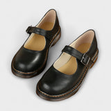 Chaussures Mary Jane Vintage pour Femmes – Chaussures en Cuir Classiques avec Bride & Semelle Confort
