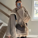 Colette | Veste teddy beige à fermeture éclair