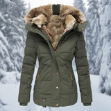 Martine | Veste d'hiver capuche fourrure Doudoune