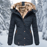 Martine | Veste d'hiver capuche fourrure Doudoune