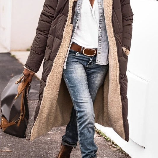 Ghislaine | Long manteau réversible en fausse fourrure