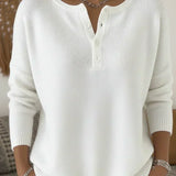 Anne | Pull en maille col Henley