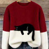 Bonnie™ — Pull Oversize Imprimé Chat