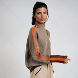 Corinne | Pull à col roulé en chevrons