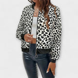 Régine | Veste bomber léopard zippée