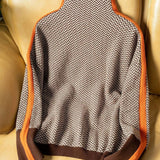 Agnes | Pull Col Roulé en Chevron