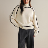 Martine | Col roulé en maille côtelée Pull