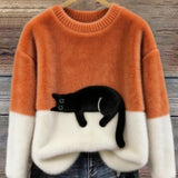 Bonnie™ — Pull Oversize Imprimé Chat