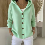 Martine | Cardigan à capuche et boutons