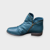 Wiebke | Cuir froncé avec fermeture éclair Bottines