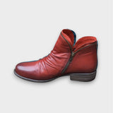Wiebke | Cuir froncé avec fermeture éclair Bottines