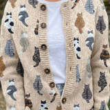 Martine | Cardigan à motifs de chats pour Femme