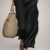 Helene | Robe maxi sans manches en lin avec volants