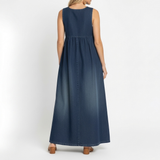 Bernadette | Robe salopette longue en denim
