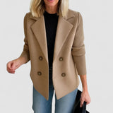 Brigitte | Veste camel à manches en tricot