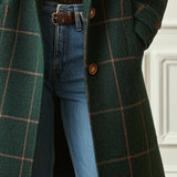 Isabelle | Manteau à carreaux vert sapin