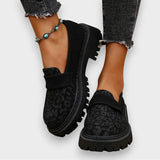 Irene | Mocassin à plateforme en motif léopard