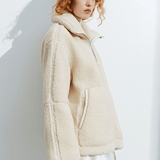 Hélène | Veste teddy oversize crème