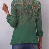 Muriel | Veste à volants imprimé paisley Doudoune