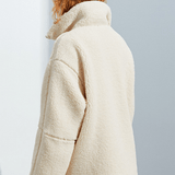 Hélène | Veste teddy oversize crème