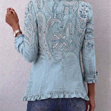Chantal | Veste à volants imprimé paisley Doudoune