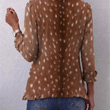Bernadette | Veste à volants imprimé cerf