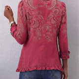 Marielle | Veste Imprimé Paisley à Volants Doudoune