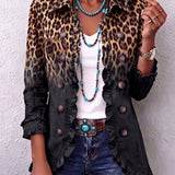 Sabine | Blazer à volants léopard dégradé