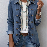 Fabienne | Veste en jean à volants Doudoune