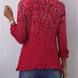Monique | Veste Imprimé Paisley à Volants Doudoune