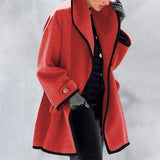 Michelle | Manteau en laine à bord contrastant Doudoune