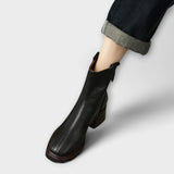 Grete | Bottes en cuir classiques à talon bloc