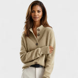 Fabienne | Cardigan à boutons camel